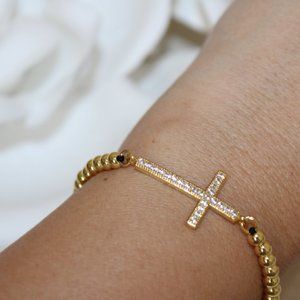 Beaded Cross Adjustable Bracelet